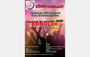 DÎNER DANSANT DE L'USF OMNISPORTS LE 25 JANVIER 2025 ANNULE